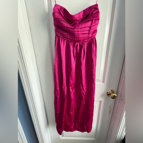NWT Abercrombie & Fitch Emerson Satin Ruched Dress - Picture 3 of 5